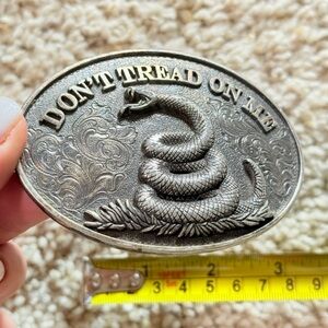Vintage Nocona Belt Buckle Don’t Tread On Me Snake Western USA